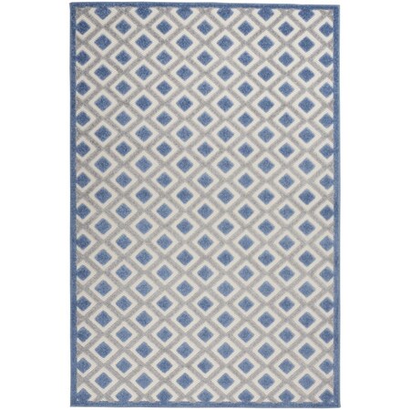 Palacedesigns Blue & Gray Indoor Outdoor Area Rug - 5 x 8 ft. PA3656785